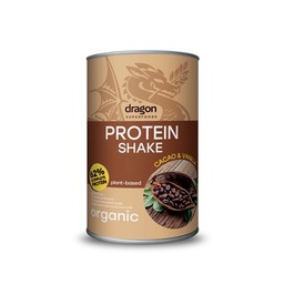 Organic protein shake with cocoa and vanilla