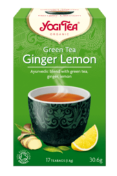 Bio Ayurvedic Yogi Tea, green with ginger and lemon