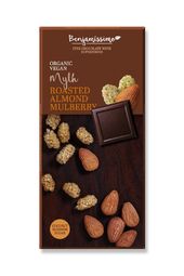 Bio fine chocolate baked almonds and mulberry, 70g
