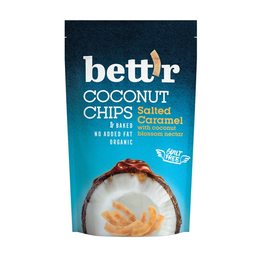Organic coconut chips with salty caramel