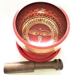 Tibetan singing bowl red