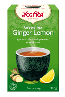 Bio Ayurvedic Yogi Tea, green with ginger and lemon