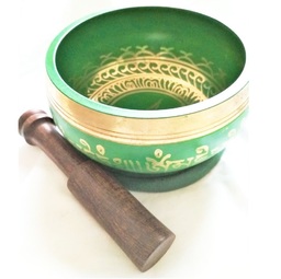 Tibetan singing bowl green