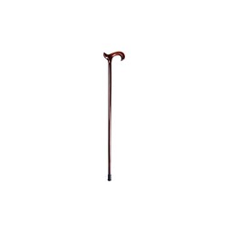 Wooden cane with curved handle