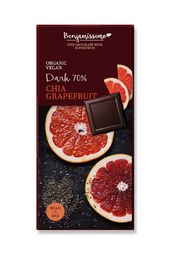 Bio fine chocolate chia and grapefruit, 70% cocoa, 70g