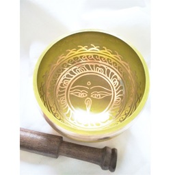 Tibetan singing bowl in yellow