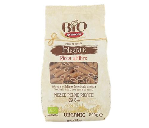 Organic Penne Rigate, short, whole grain