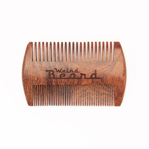Double wooden beard comb