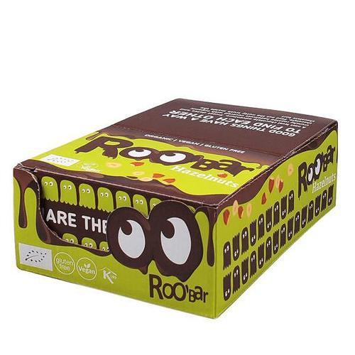 Box 16 pcs. Roobar hazelnut bar covered in chocolate, 30g