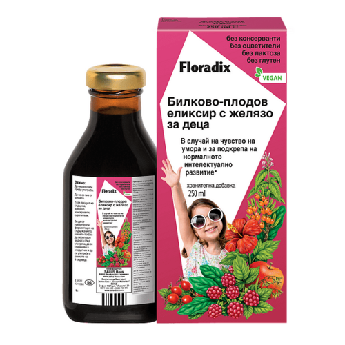 Floradix Билково-плодов еликсир с желязо за деца