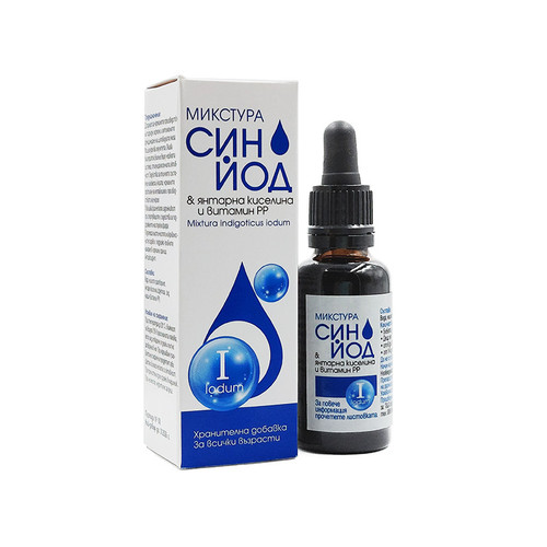 Blue Iodine, mixture of iodine, succinic acid and vitamin PP, 30 ml.