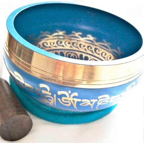 Tibetan singing bowl blue