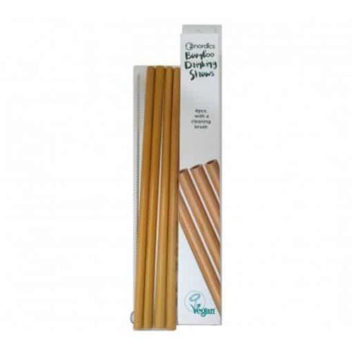 Bamboo drinking straws 4 pcs.