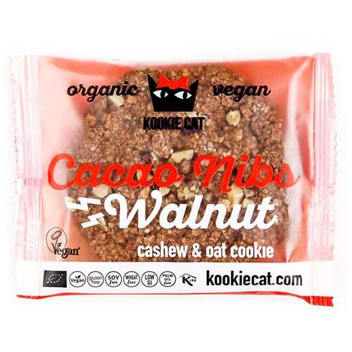 Bio cookie with cocoa beans and walnuts, 50g