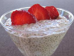 Chia pudding with strawberries