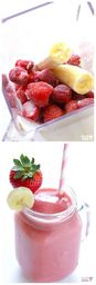 Smoothie with banana and strawberry