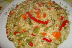 Dish of millet, amaranth and vegetables