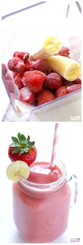 Smoothie with banana and strawberry